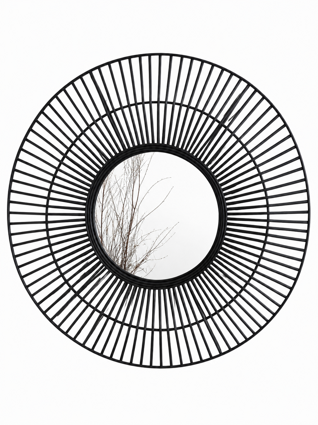 Black Sunburst Statement Wall Mirror