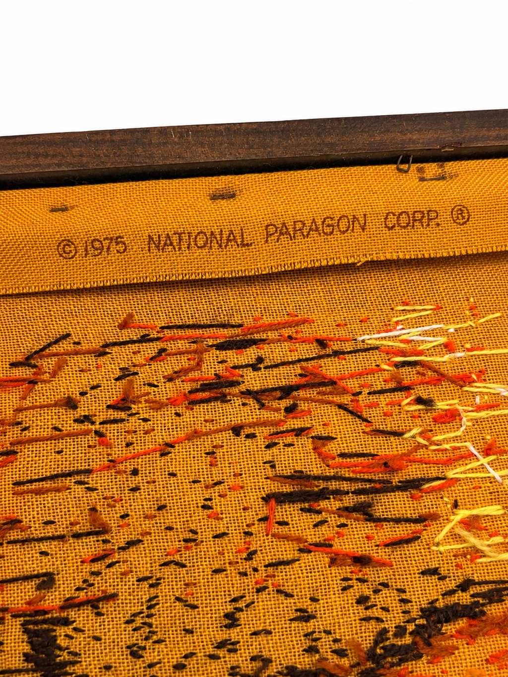 Vintage Sunset Crewel Embroidery Wall Art