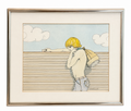 Vintage Signed Framed Art Print by Ritchie (1981)
