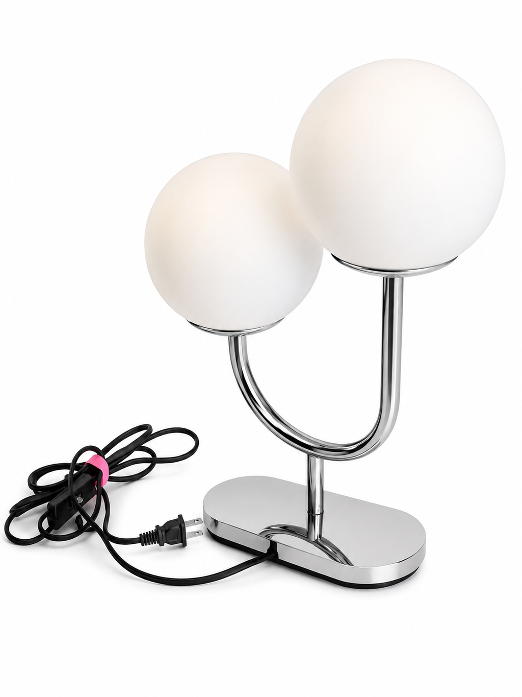 Modern Dual Globe Chrome Table Lamp