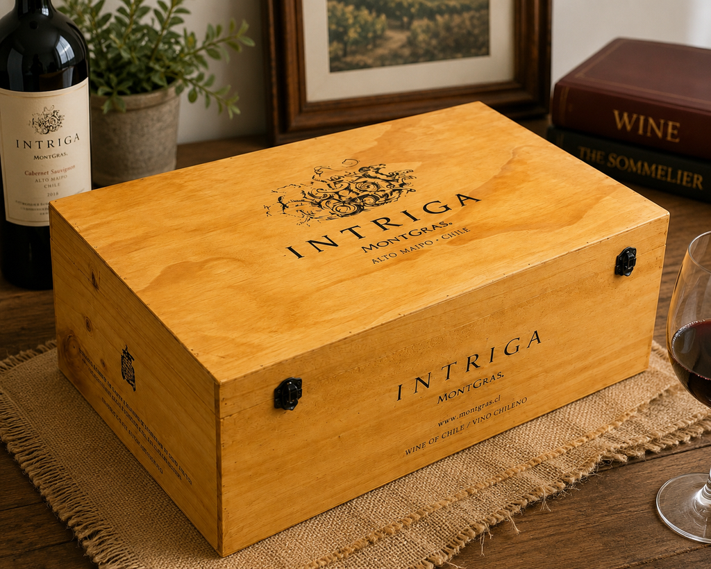 Intriga Wooden Wine Crate Storage Box