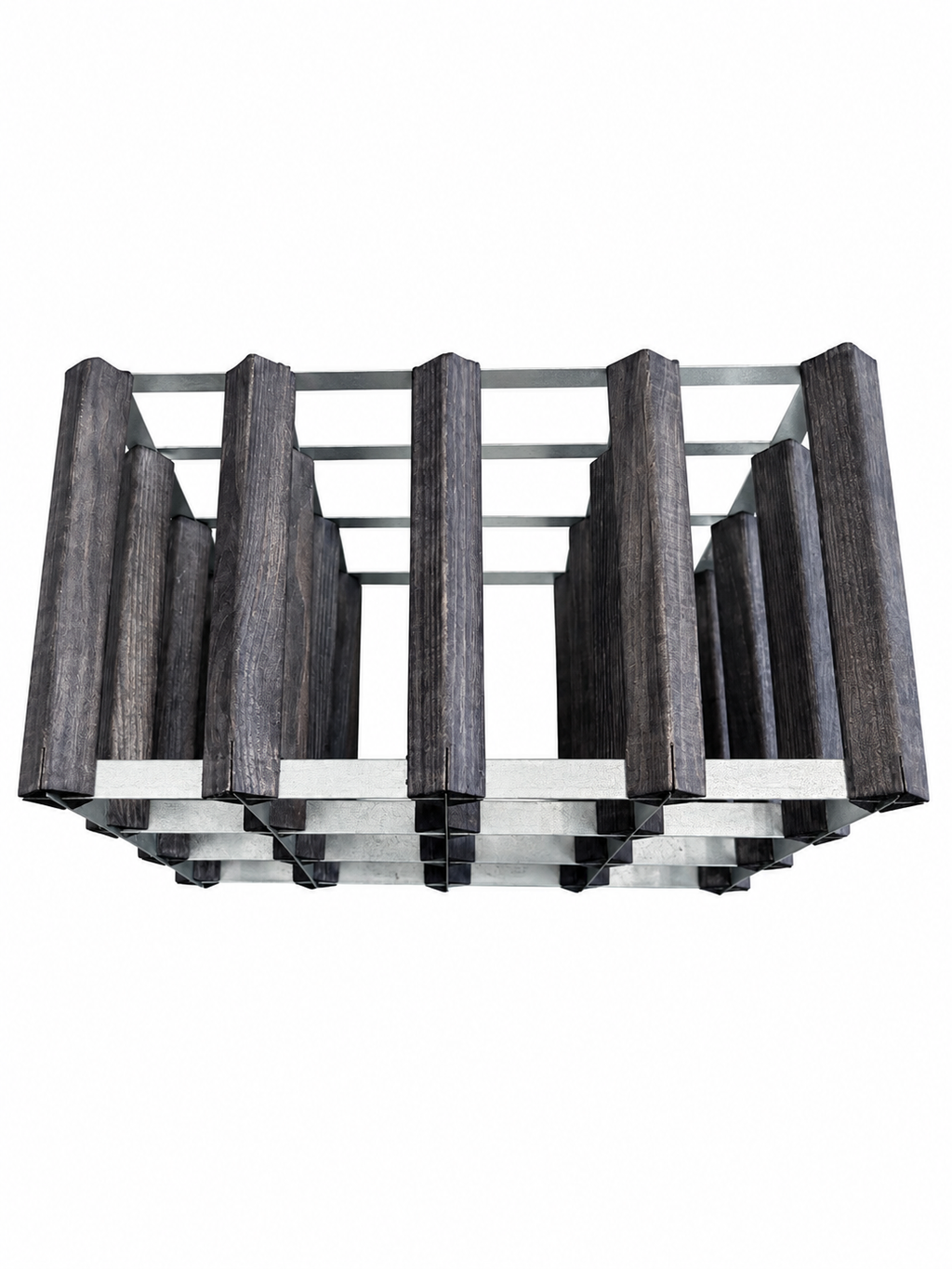 Industrial Wood & Metal 16-Bottle Wine Storage Rack
