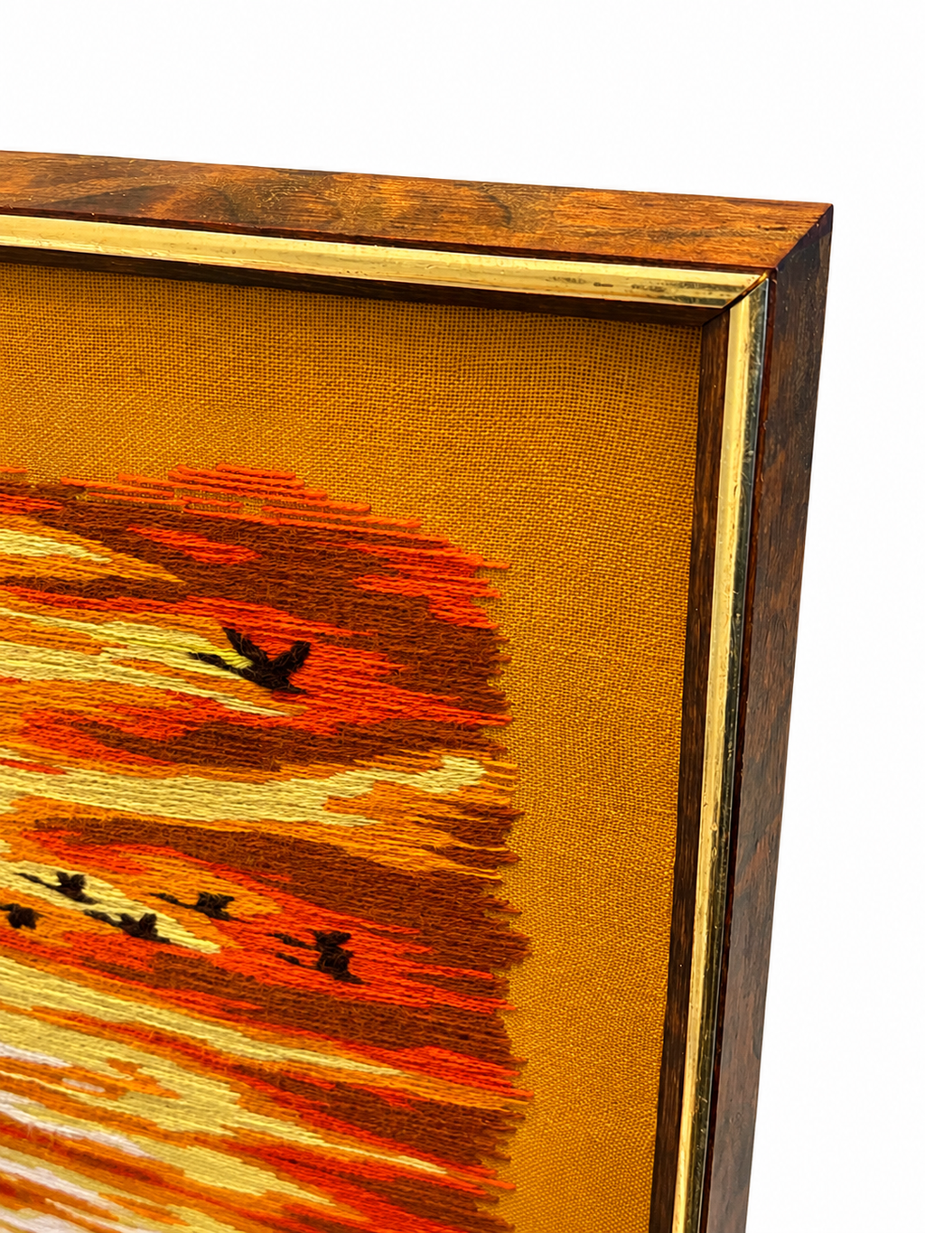 Vintage Sunset Crewel Embroidery Wall Art