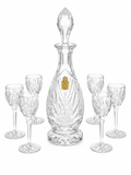 Imperlux Handcut Crystal Decanter & Wine Glass Set – 7 Piece Collection