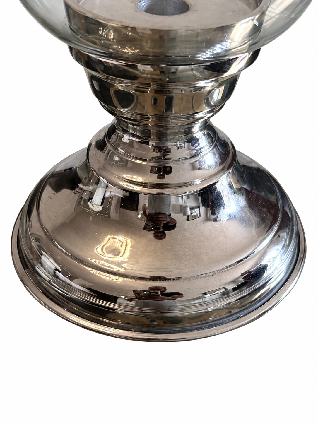 3-Piece Silver Hurricane Candle Holder & Taper Candlestick Set