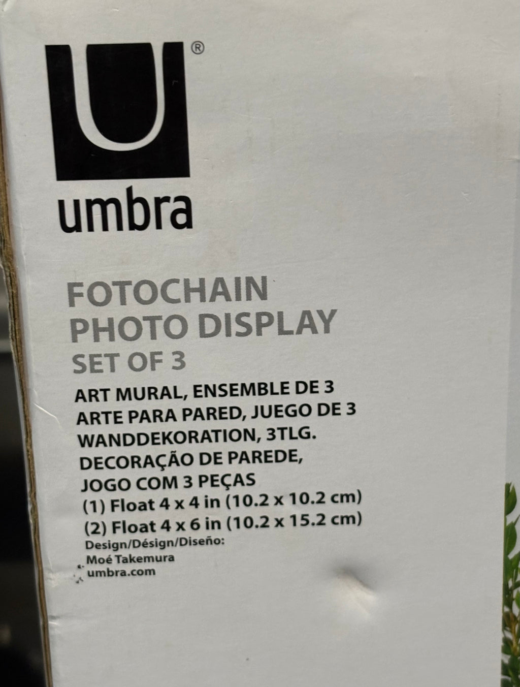 Umbra Fotochain Hanging Photo Display – Set of 3 Floating Picture Frames with Metal Chains | Modern Wall Photo Display