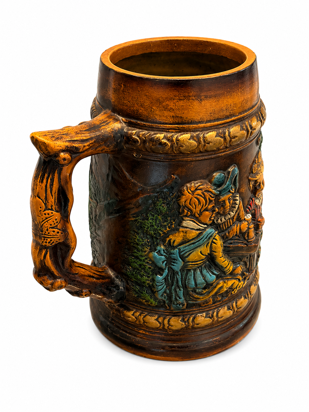 Vintage Rustic Relief Beer Stein Mug
