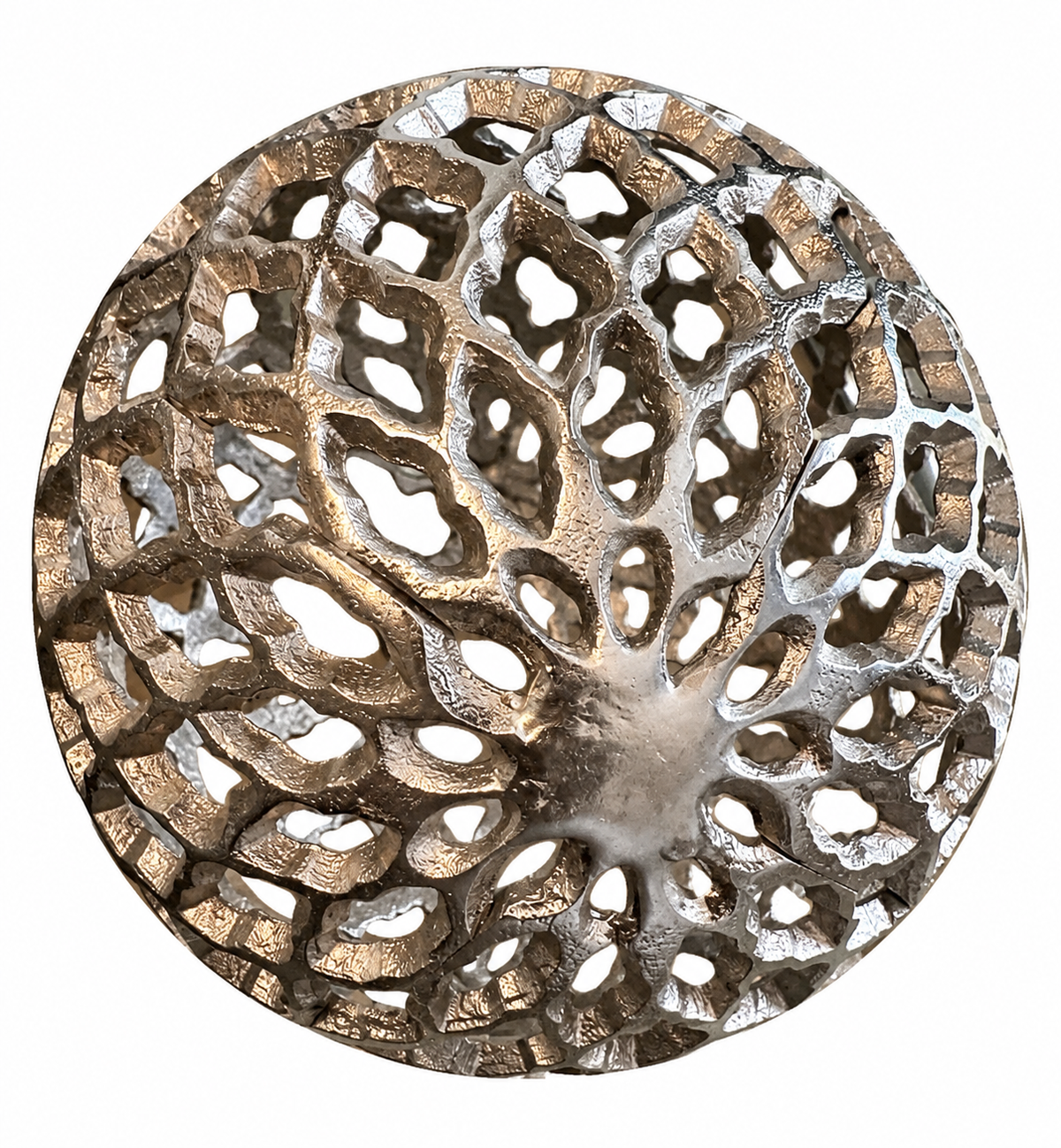 Set of 2 Silver Openwork Decorative Spheres