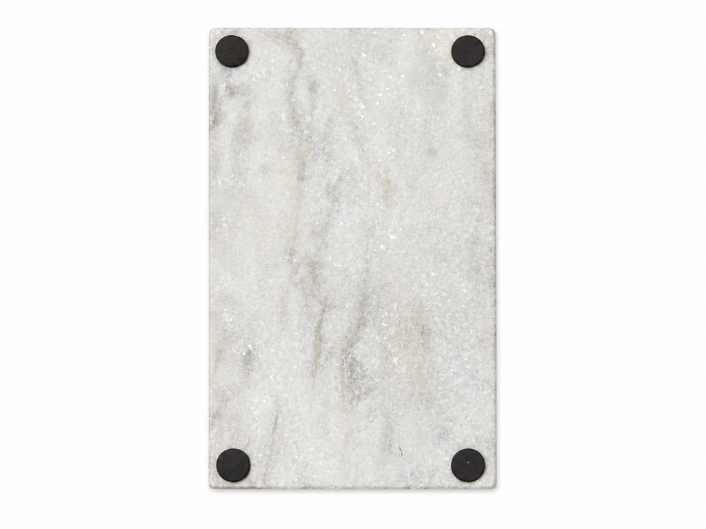 Modern Abstract Silver Metal Sculpture on Marble Base – Contemporary Tabletop Décor