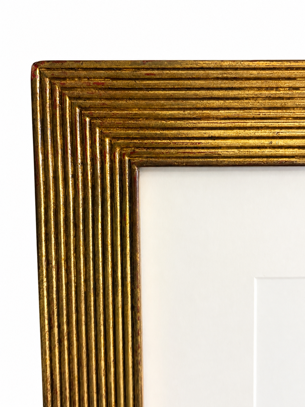 Framed Botanical Tulip Wall Art – Textured Antique Gold Frame