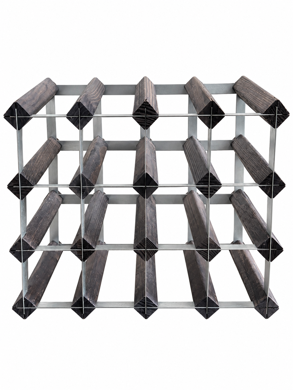 Industrial Wood & Metal 16-Bottle Wine Storage Rack
