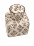 Vintage Crackle Glaze Floral Ceramic Ginger Jar with Lid