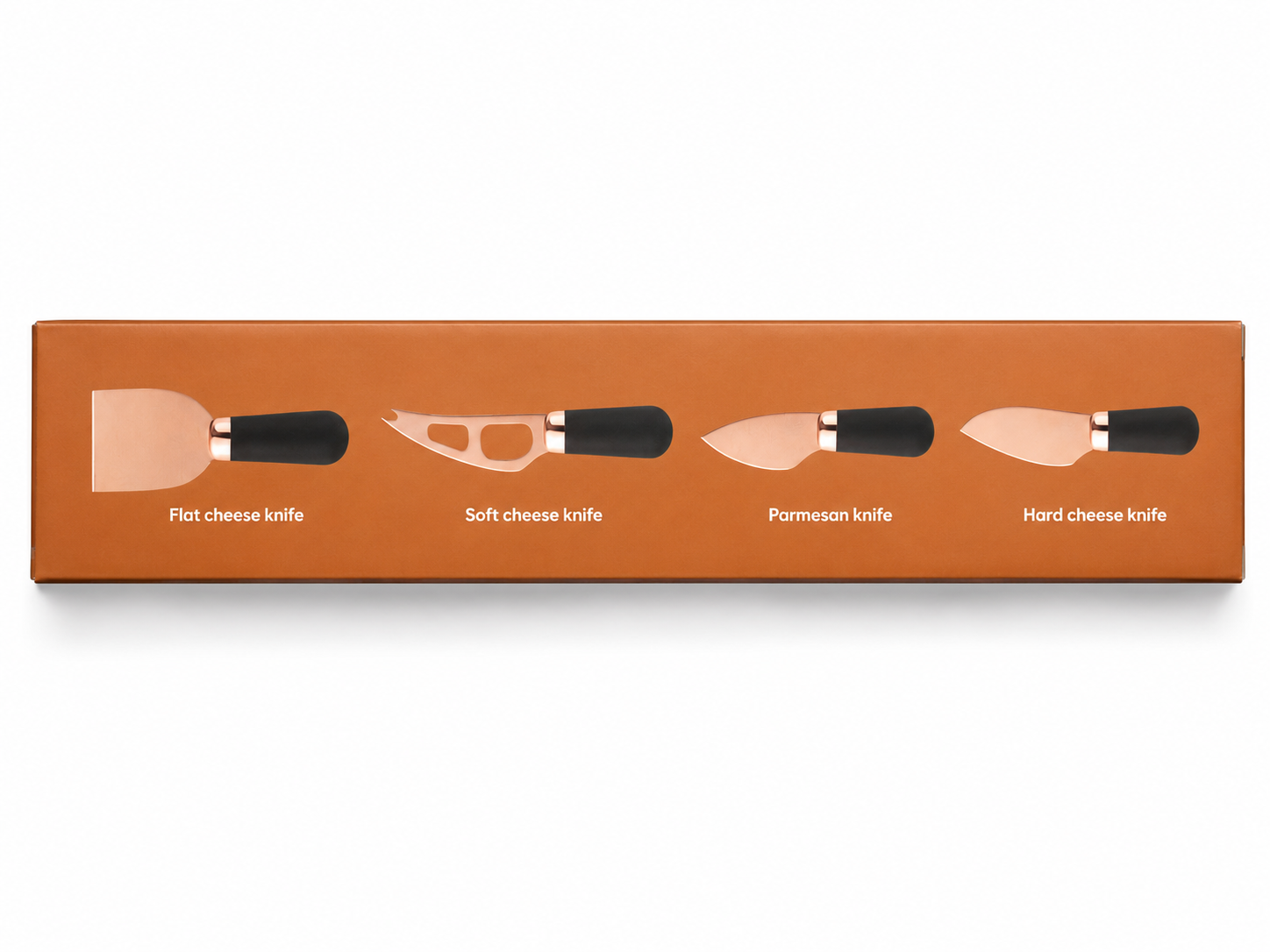Brooklyn Rose Gold Slate Cheese Board & Knife Set – 5 Piece Serving Collection