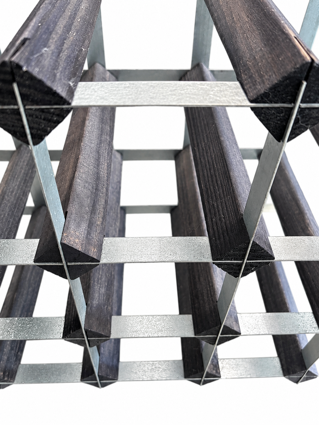 Industrial Wood & Metal 16-Bottle Wine Storage Rack