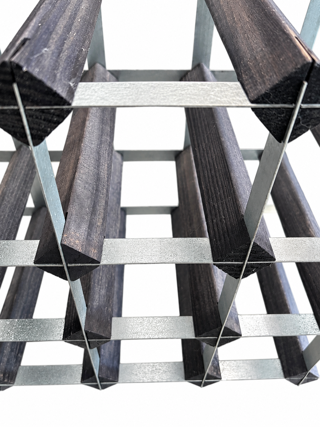 Industrial Wood & Metal 16-Bottle Wine Storage Rack