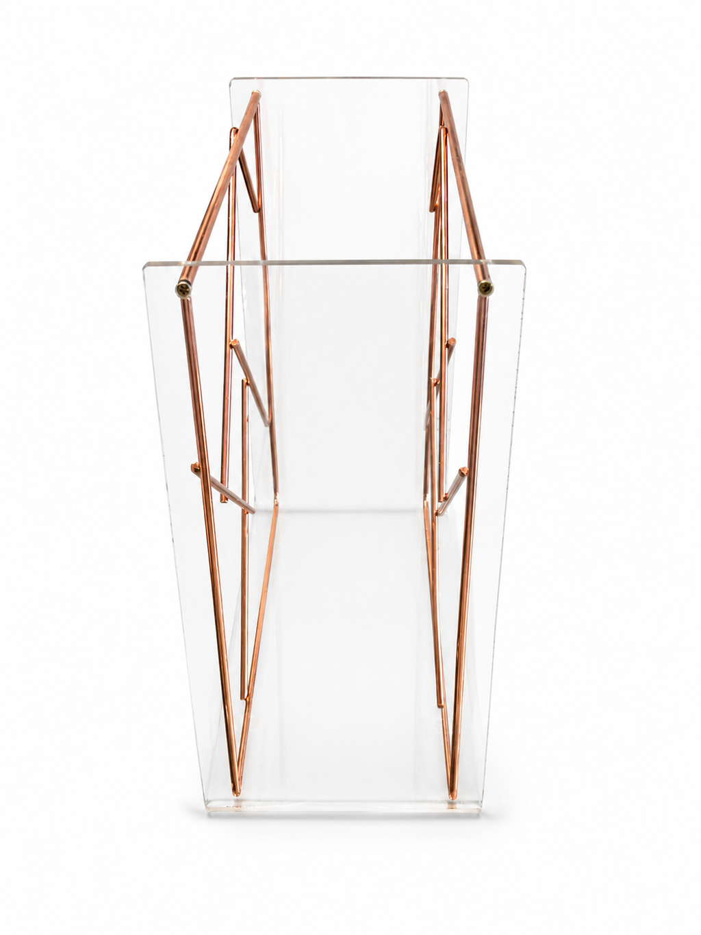 Modern Geometric Acrylic & Rose Gold Wine Rack