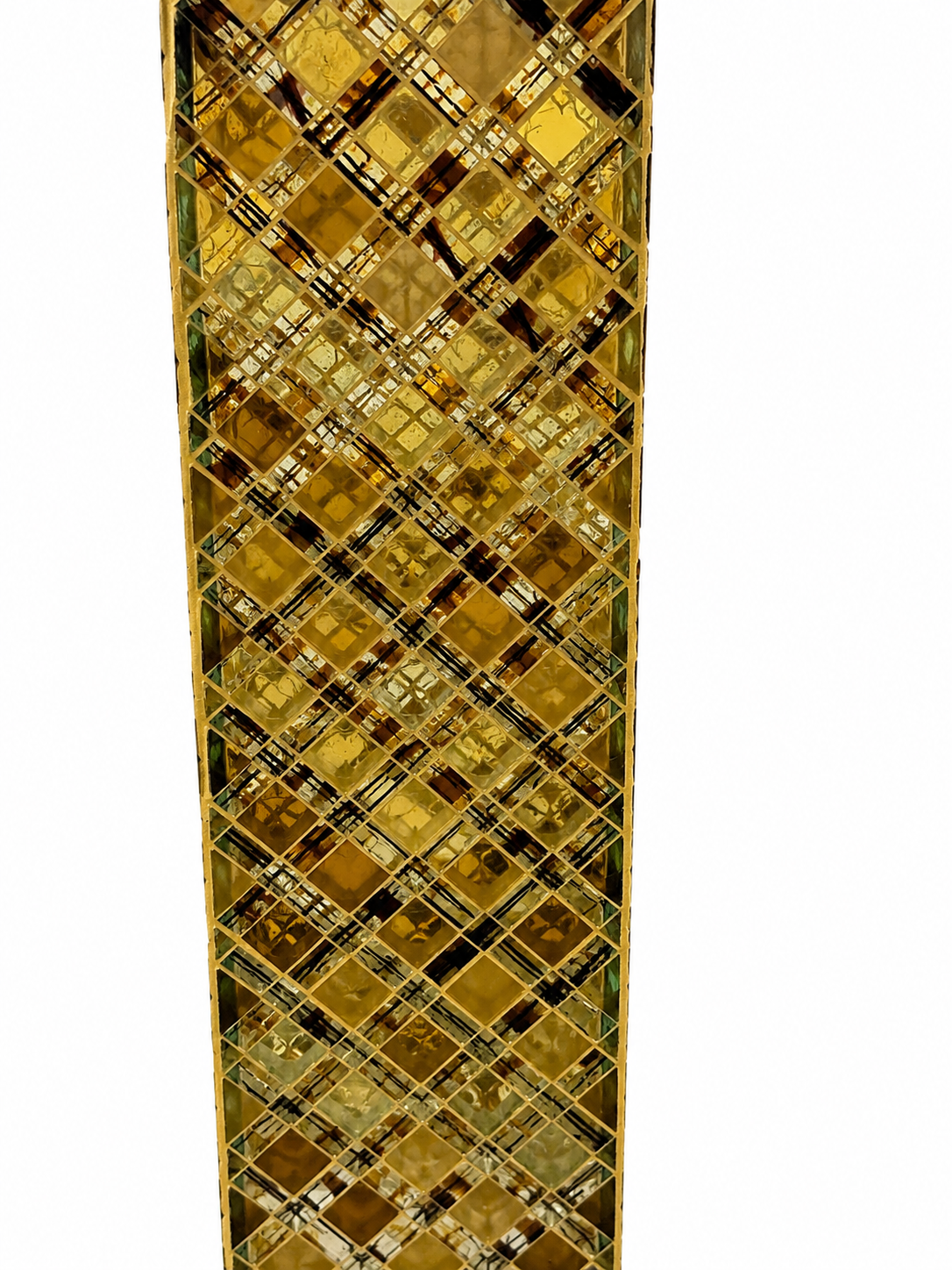 Tall Gold Mosaic Decorative Vase – Handcrafted Mirrored Glass Accent