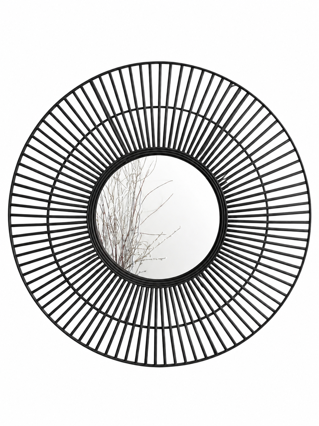 Black Sunburst Statement Wall Mirror