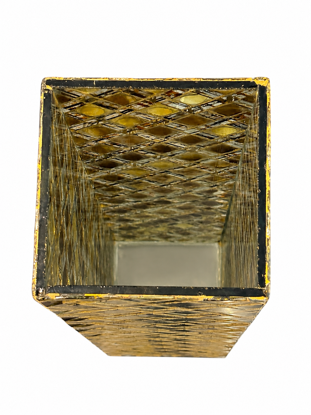 Tall Gold Mosaic Decorative Vase – Handcrafted Mirrored Glass Accent