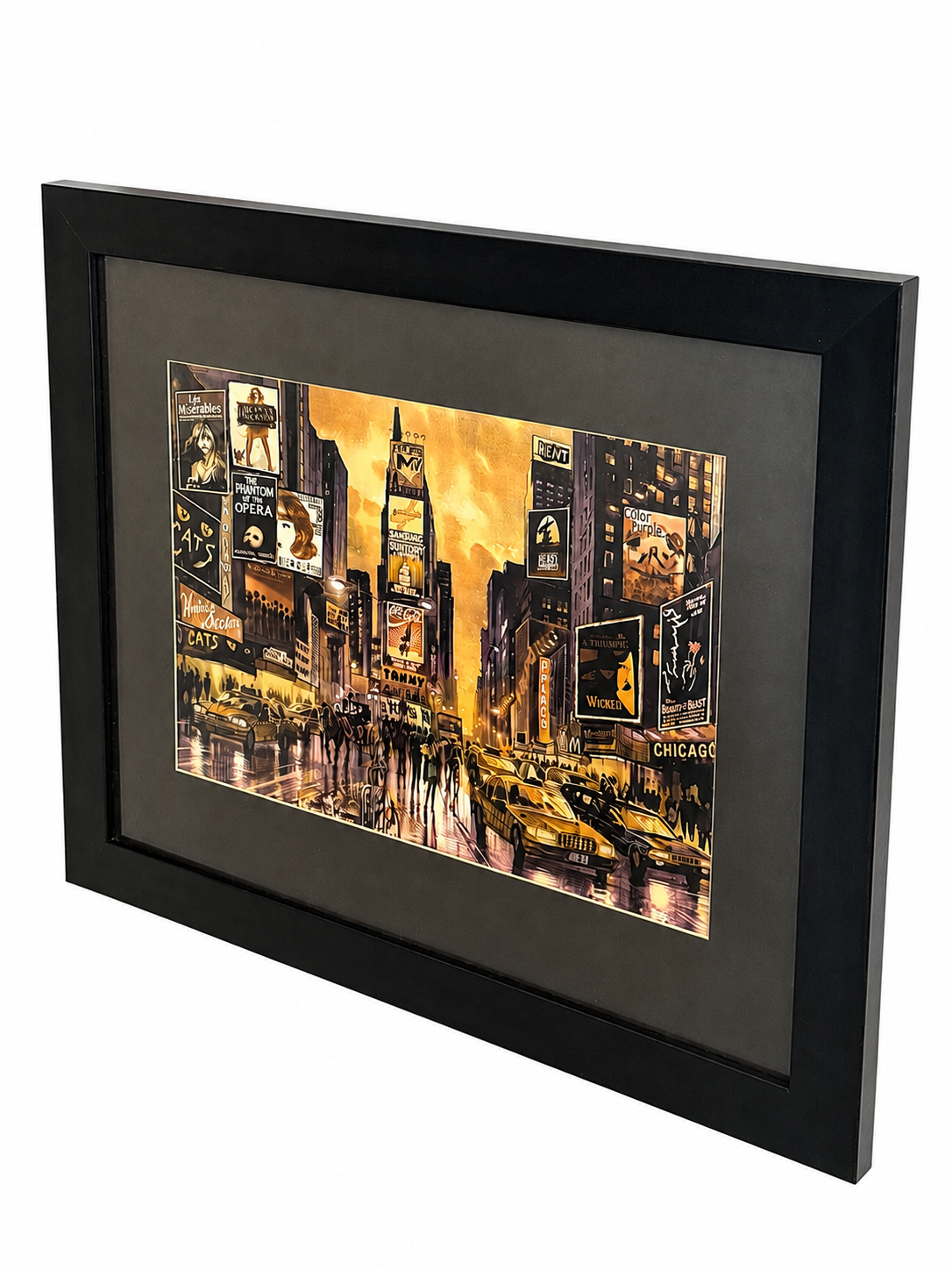 Framed New York Times Square & Broadway Cityscape Wall Art