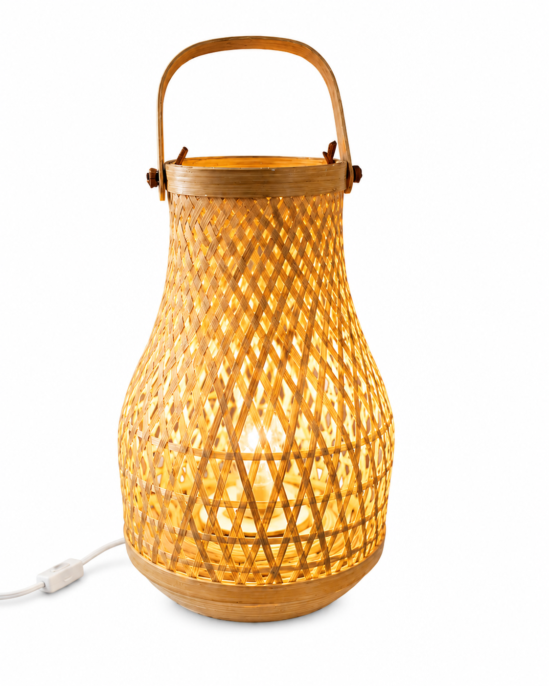 Handwoven Bamboo Lantern Table Lamp