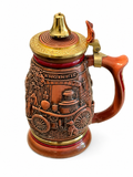 Vintage Avon 1990 Tribute to Firefighters Lidded Beer Stein – Handcrafted in Brazil