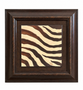 Framed Zebra Stripe Wall Art – Distressed Bronze Finish