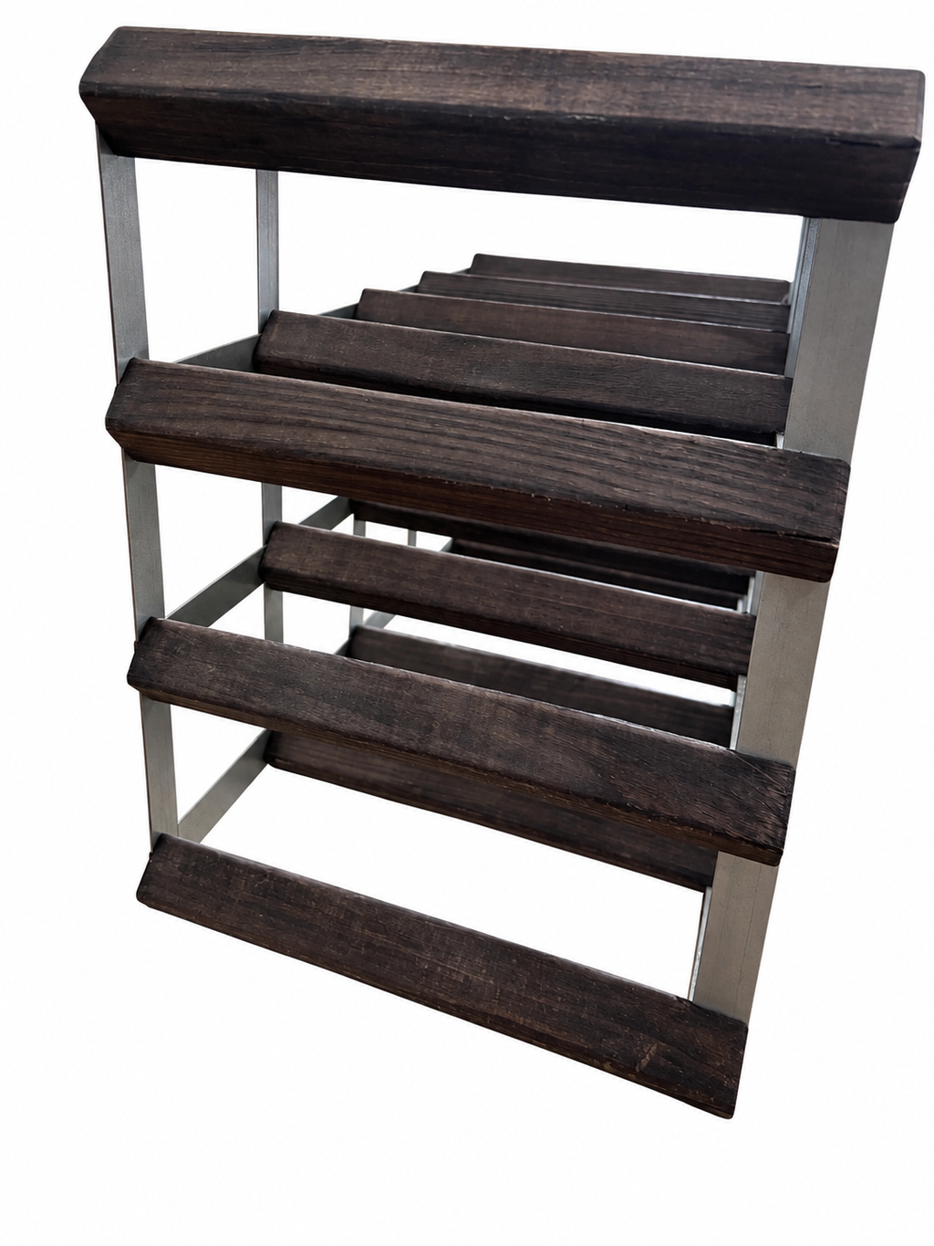 Industrial Wood & Metal 16-Bottle Wine Storage Rack