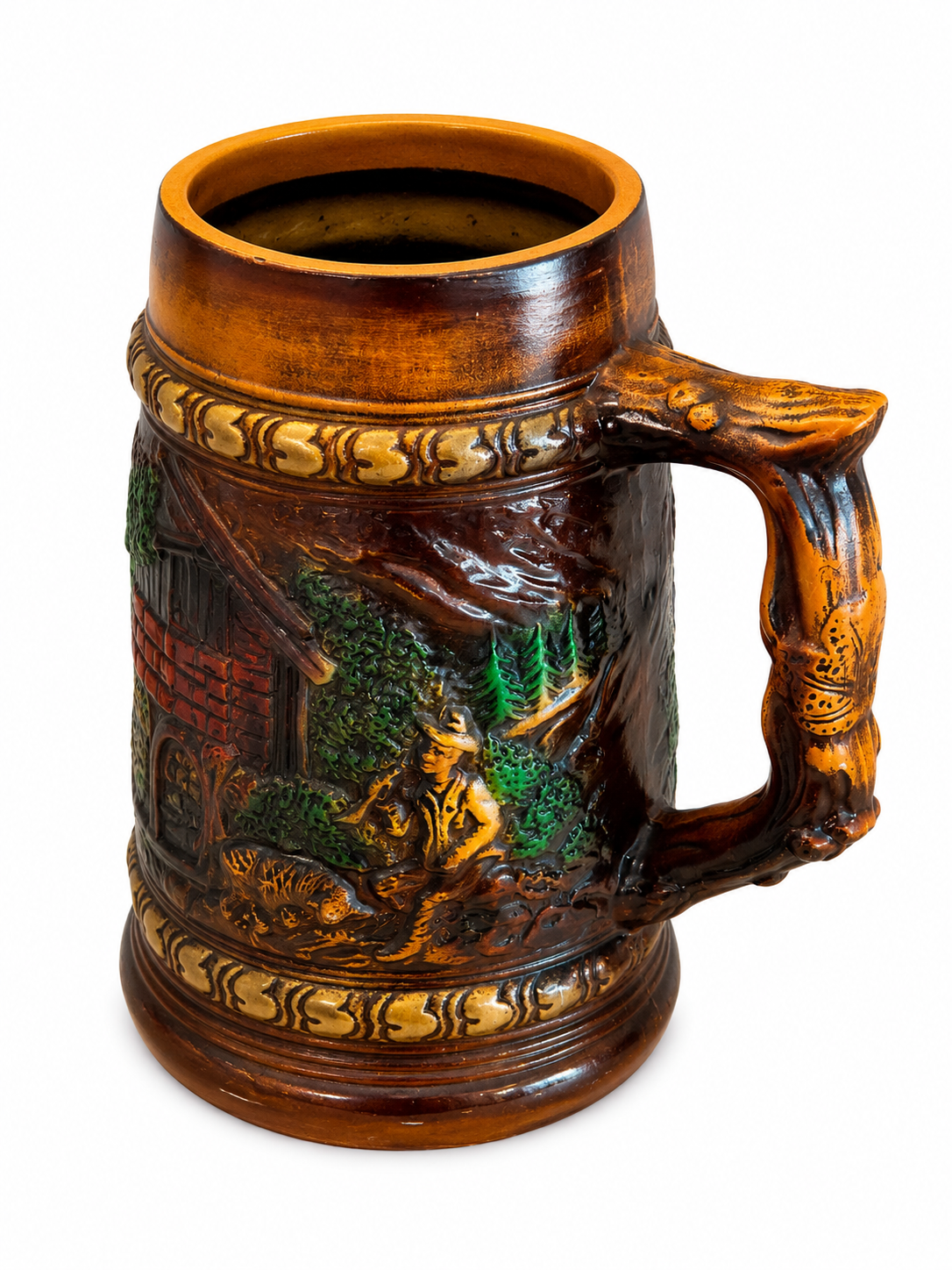 Vintage Rustic Relief Beer Stein Mug