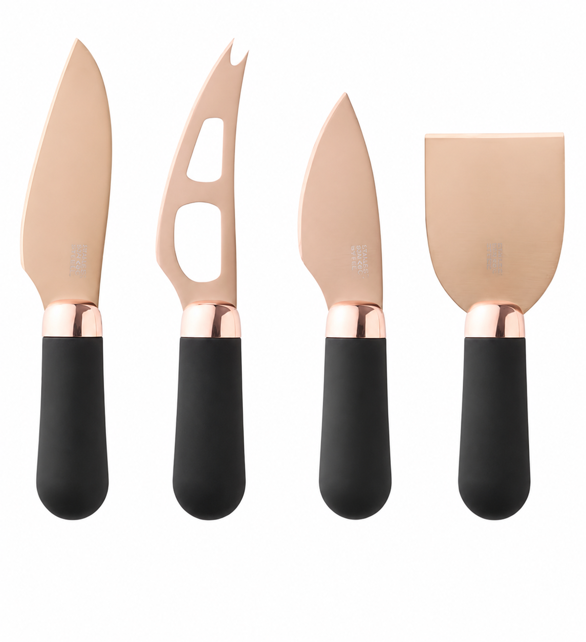 Brooklyn Rose Gold Slate Cheese Board & Knife Set – 5 Piece Serving Collection