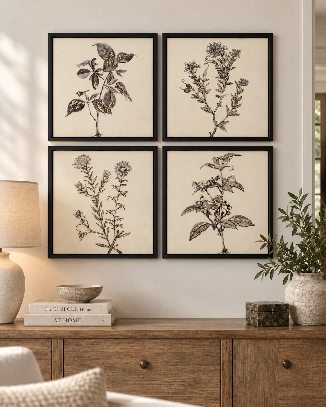 Botanical Wall Art Set – 4 Coordinated Framed Prints
