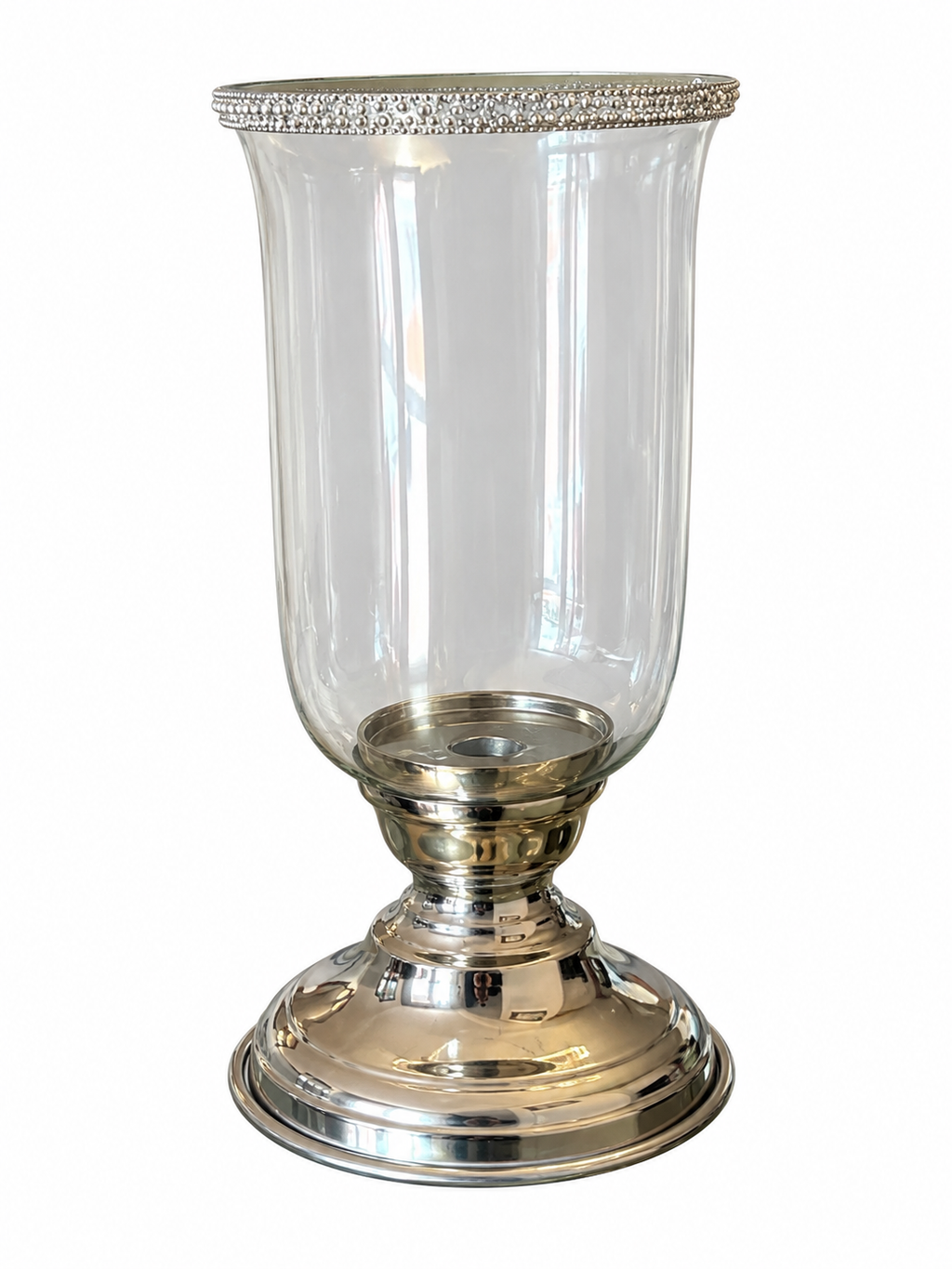 3-Piece Silver Hurricane Candle Holder & Taper Candlestick Set