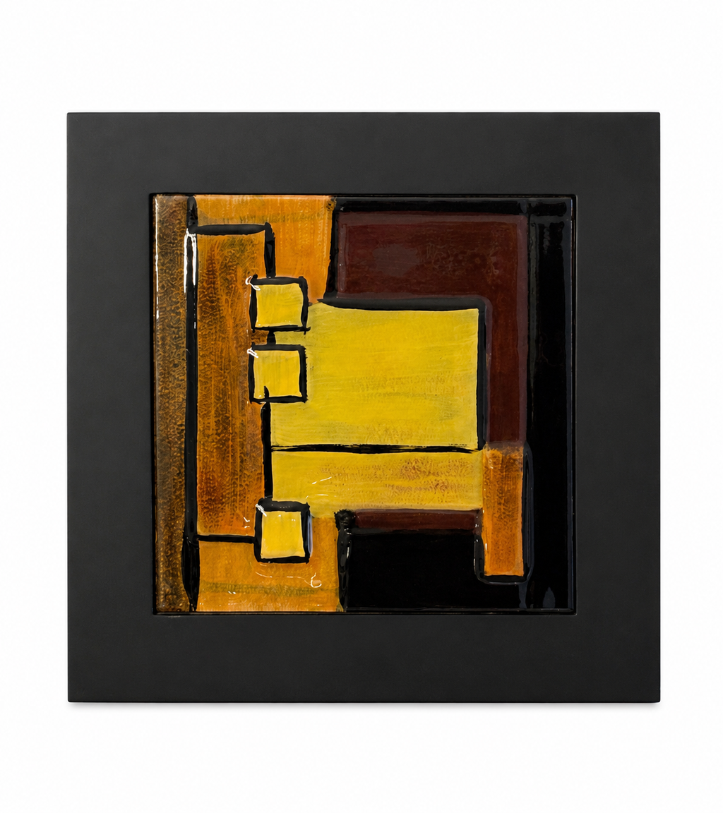 Mid-Century Modern Abstract Ceramic Wall Art Duo