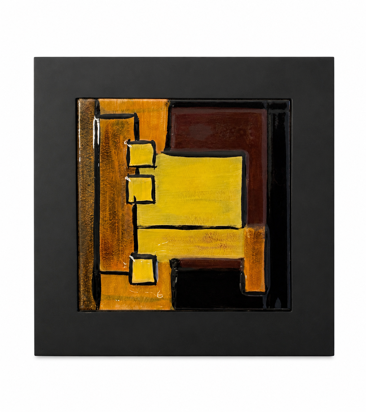 Mid-Century Modern Abstract Ceramic Wall Art Duo