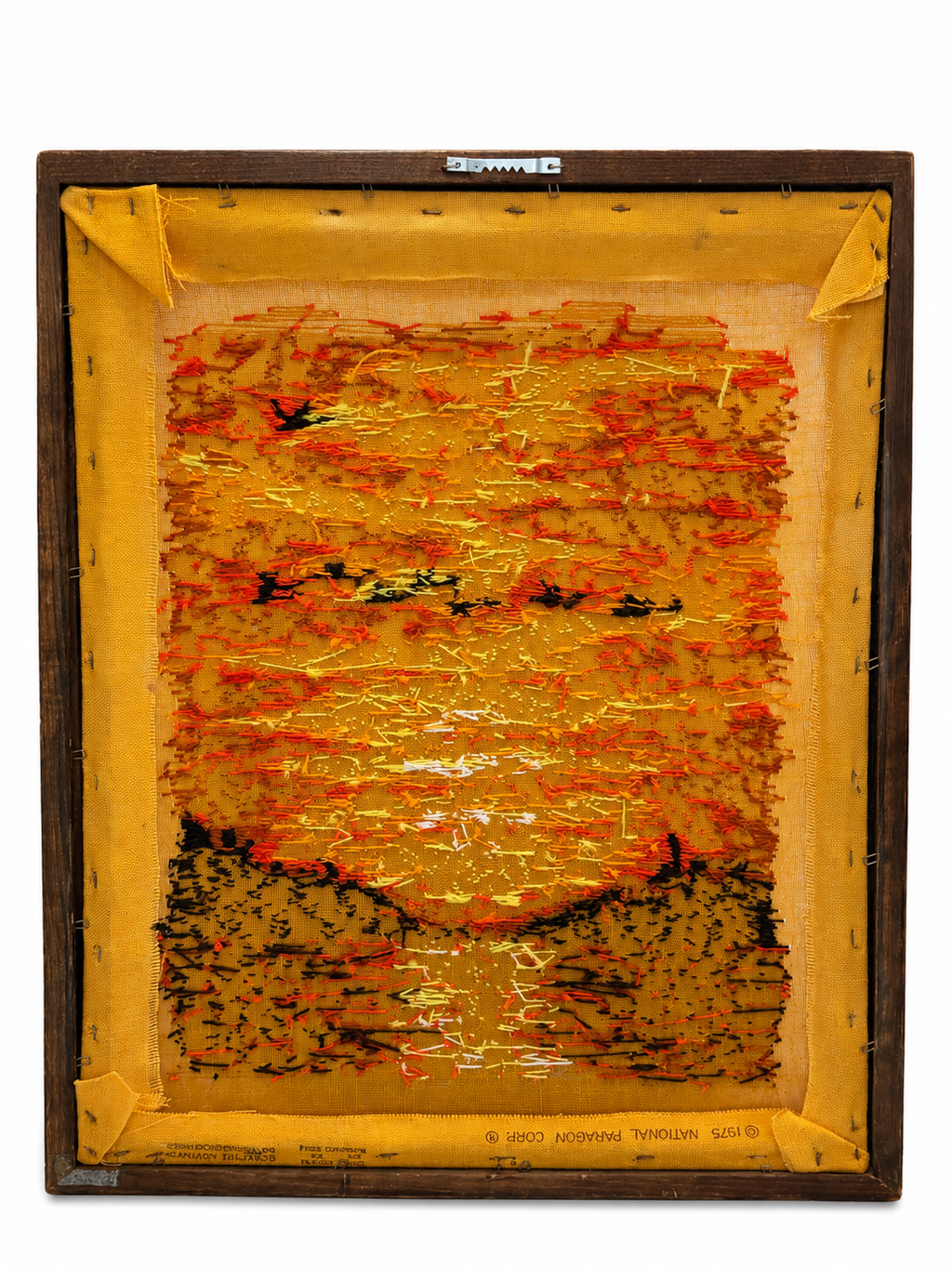 Vintage Sunset Crewel Embroidery Wall Art