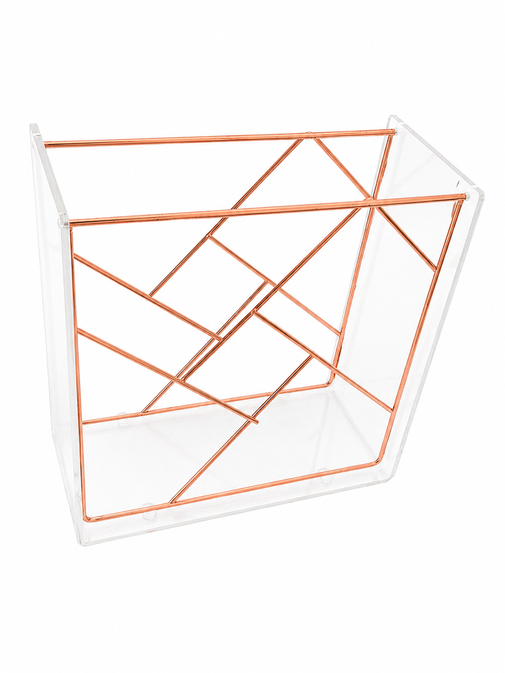 Modern Geometric Acrylic & Rose Gold Wine Rack