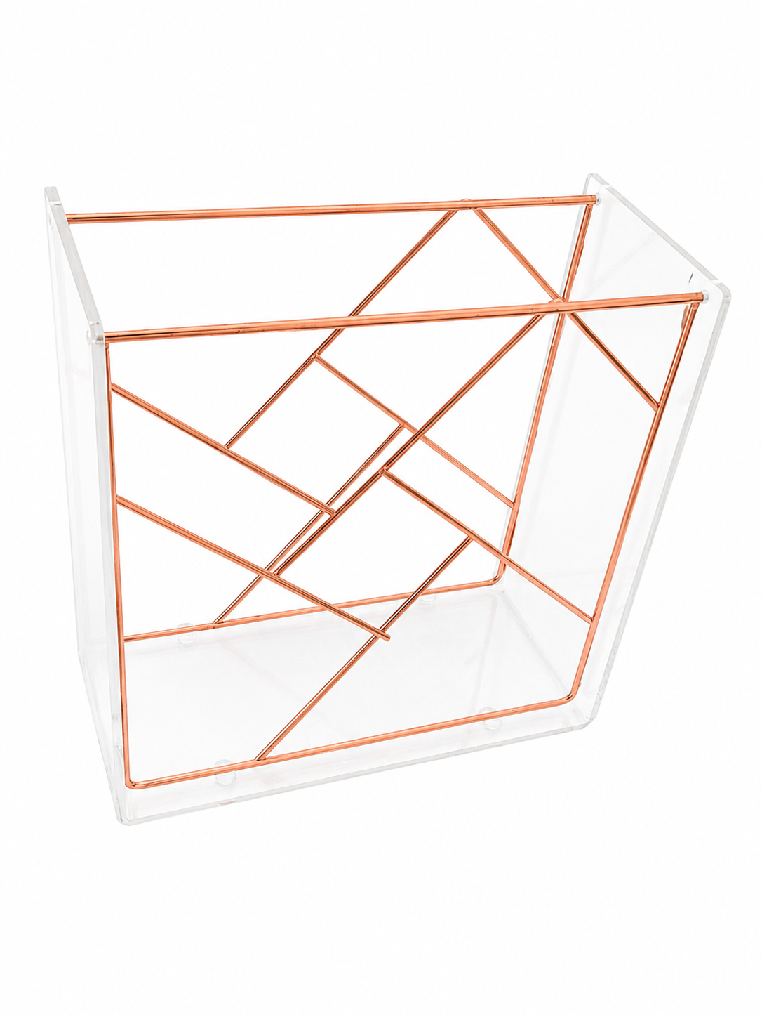 Modern Geometric Acrylic & Rose Gold Wine Rack