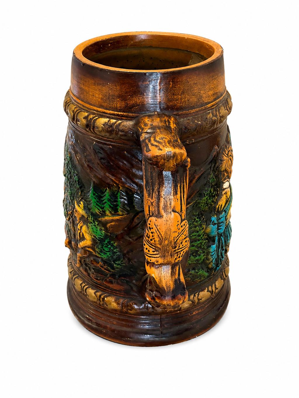 Vintage Rustic Relief Beer Stein Mug