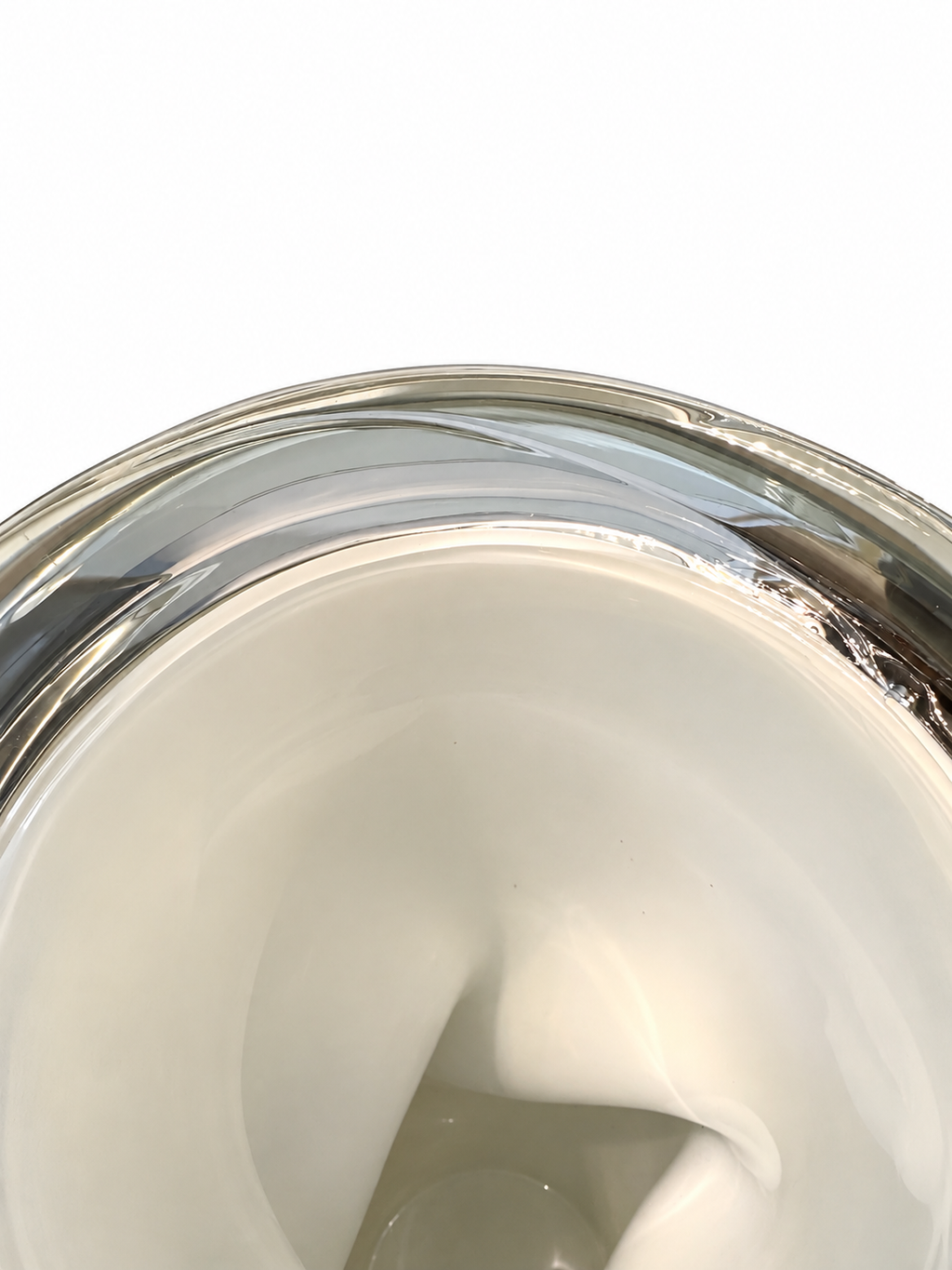 Sculptural White Art Glass Twist Vase
