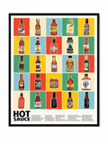 Hot Sauce Collection Framed Art Print | Ready-to-Hang Kitchen Wall Decor