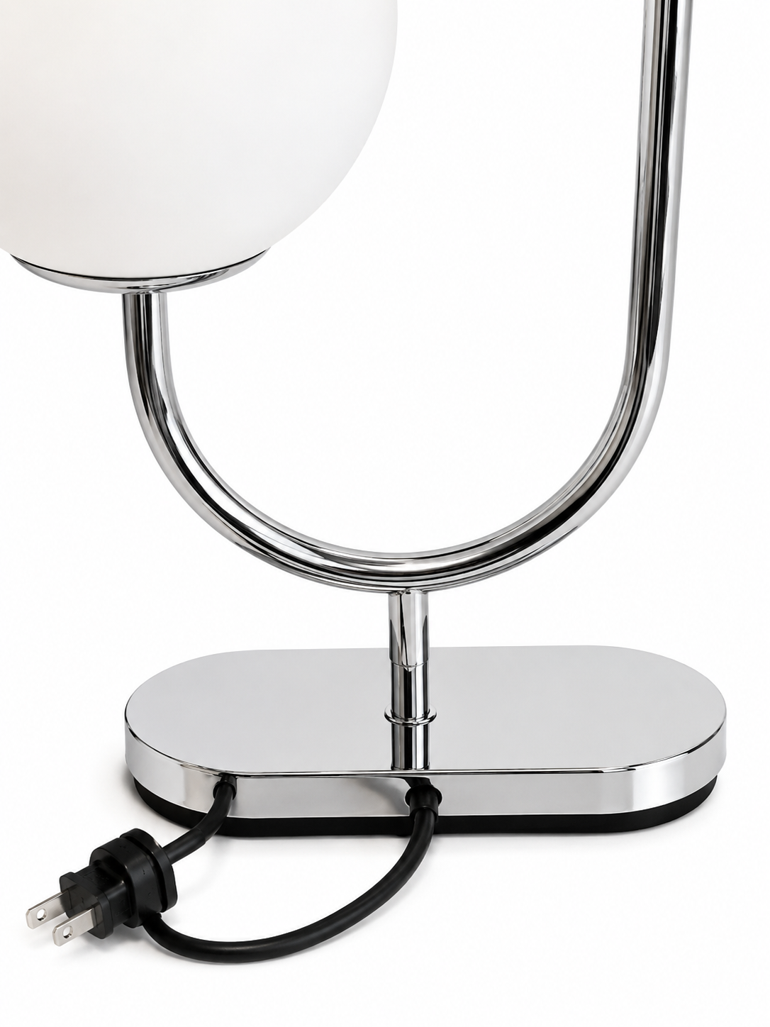 Modern Dual Globe Chrome Table Lamp