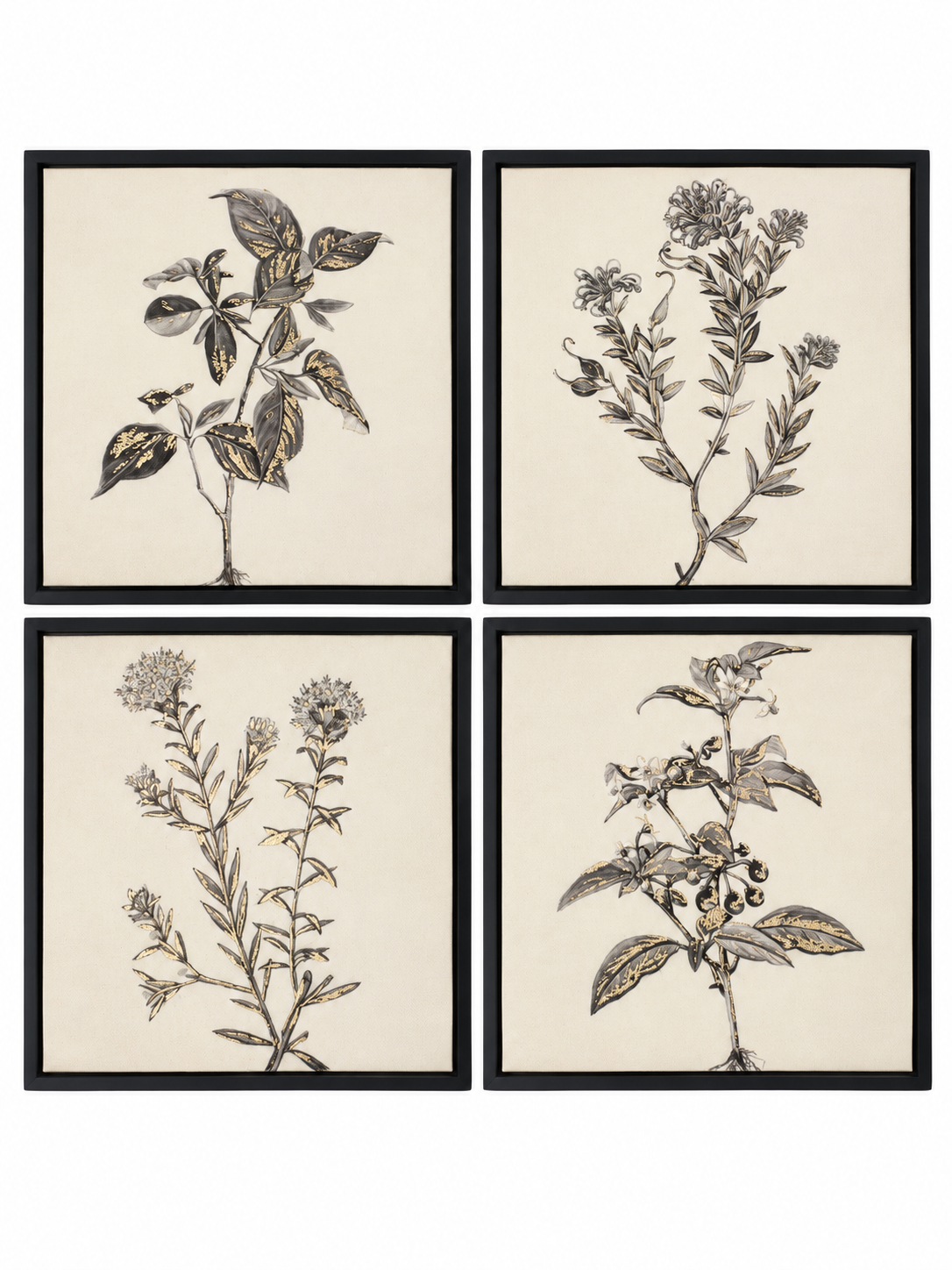 Botanical Wall Art Set – 4 Coordinated Framed Prints