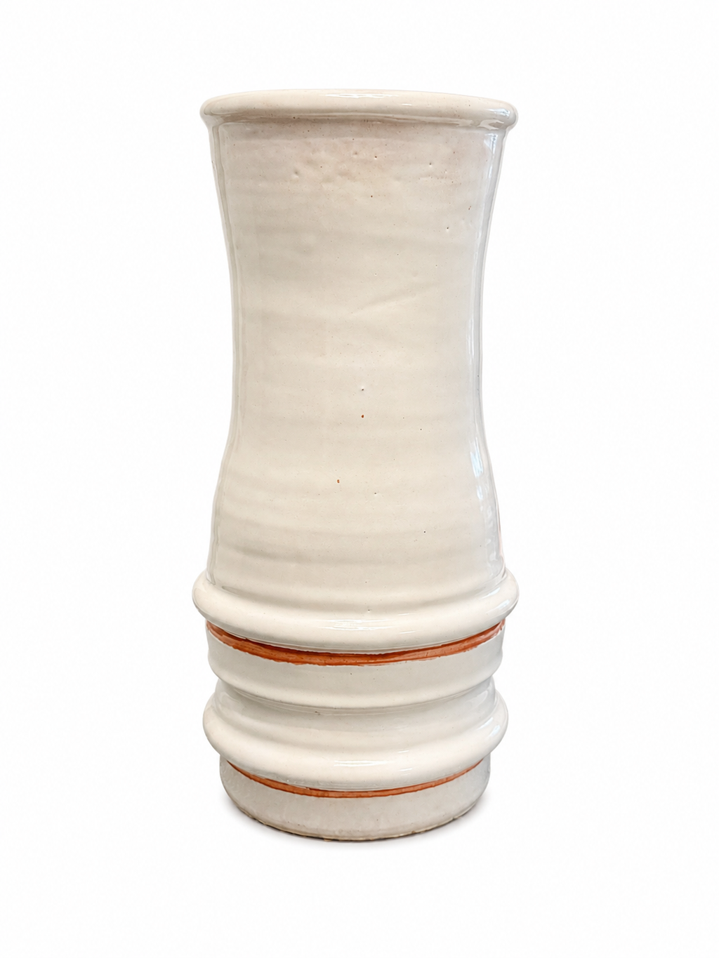 Handcrafted Rustic Ceramic Vase – Cream Glazed Pottery Accent Piece