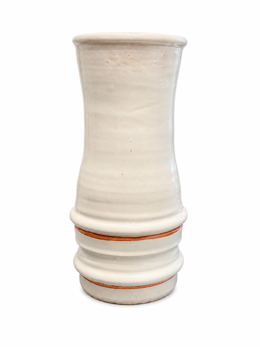 Handcrafted Rustic Ceramic Vase – Cream Glazed Pottery Accent Piece