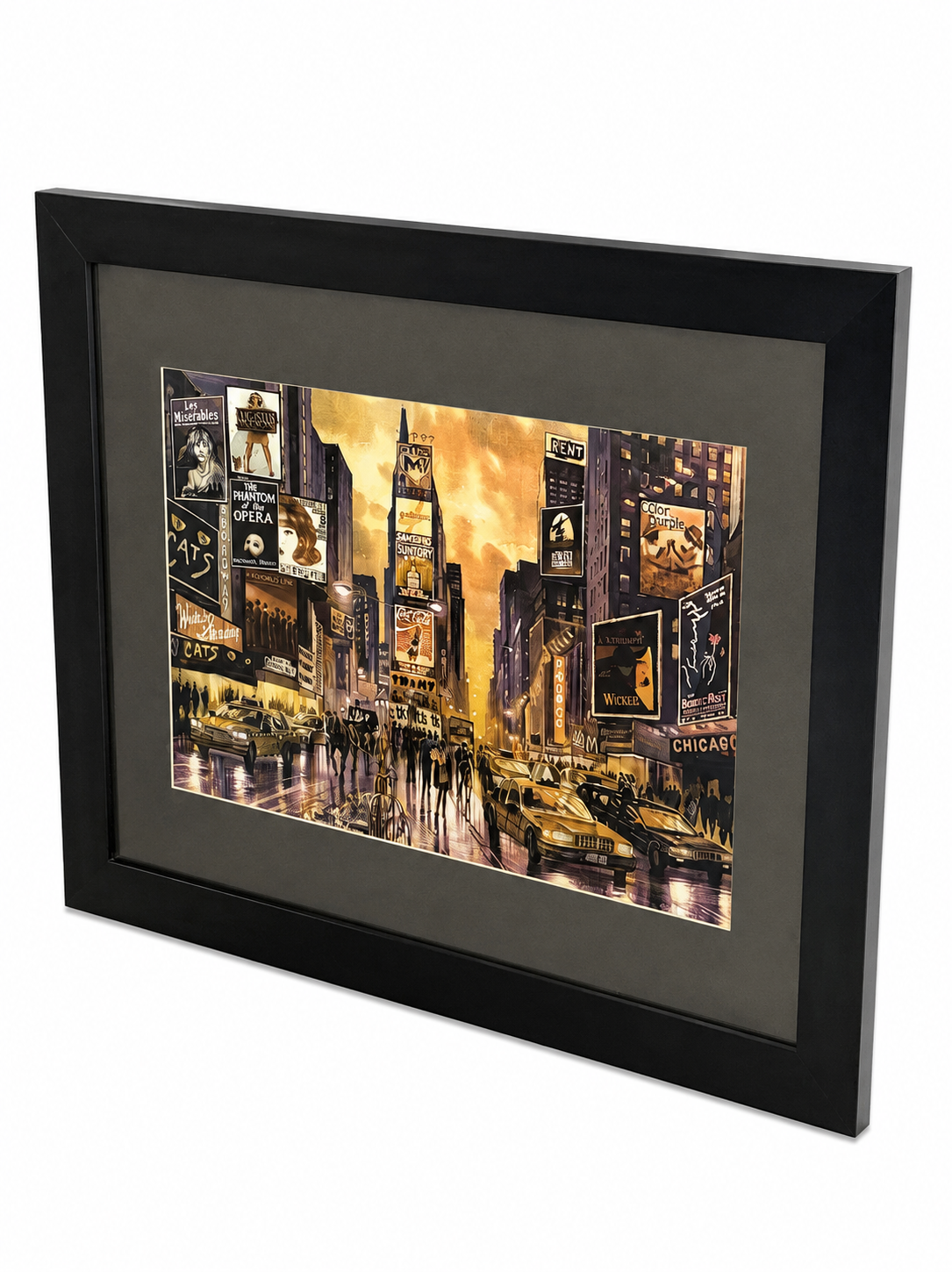 Framed New York Times Square & Broadway Cityscape Wall Art