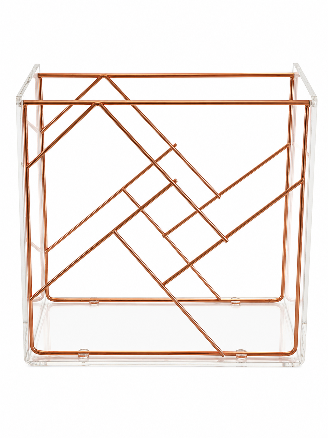 Modern Geometric Acrylic & Rose Gold Wine Rack