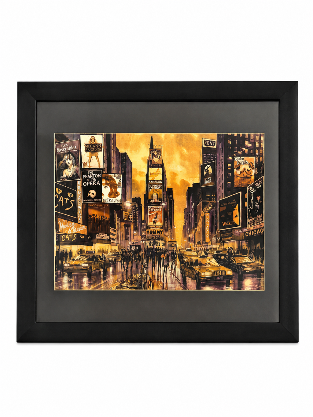 Framed New York Times Square & Broadway Cityscape Wall Art