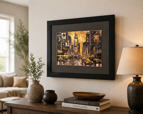 Framed New York Times Square & Broadway Cityscape Wall Art