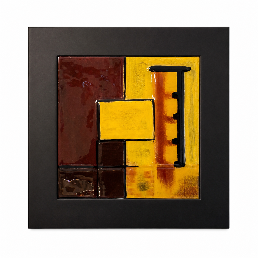 Mid-Century Modern Abstract Ceramic Wall Art Duo