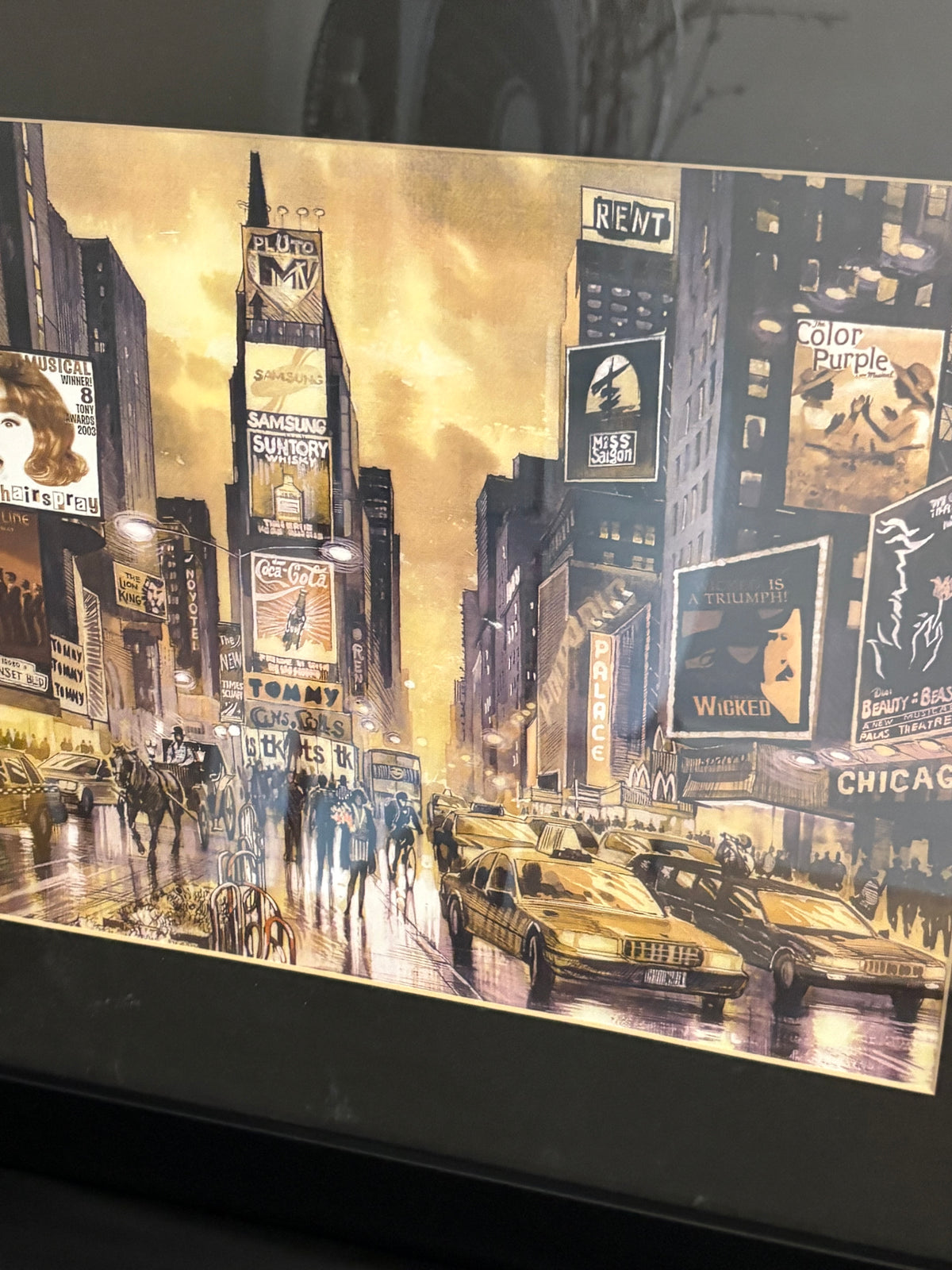 Framed New York Times Square & Broadway Cityscape Wall Art